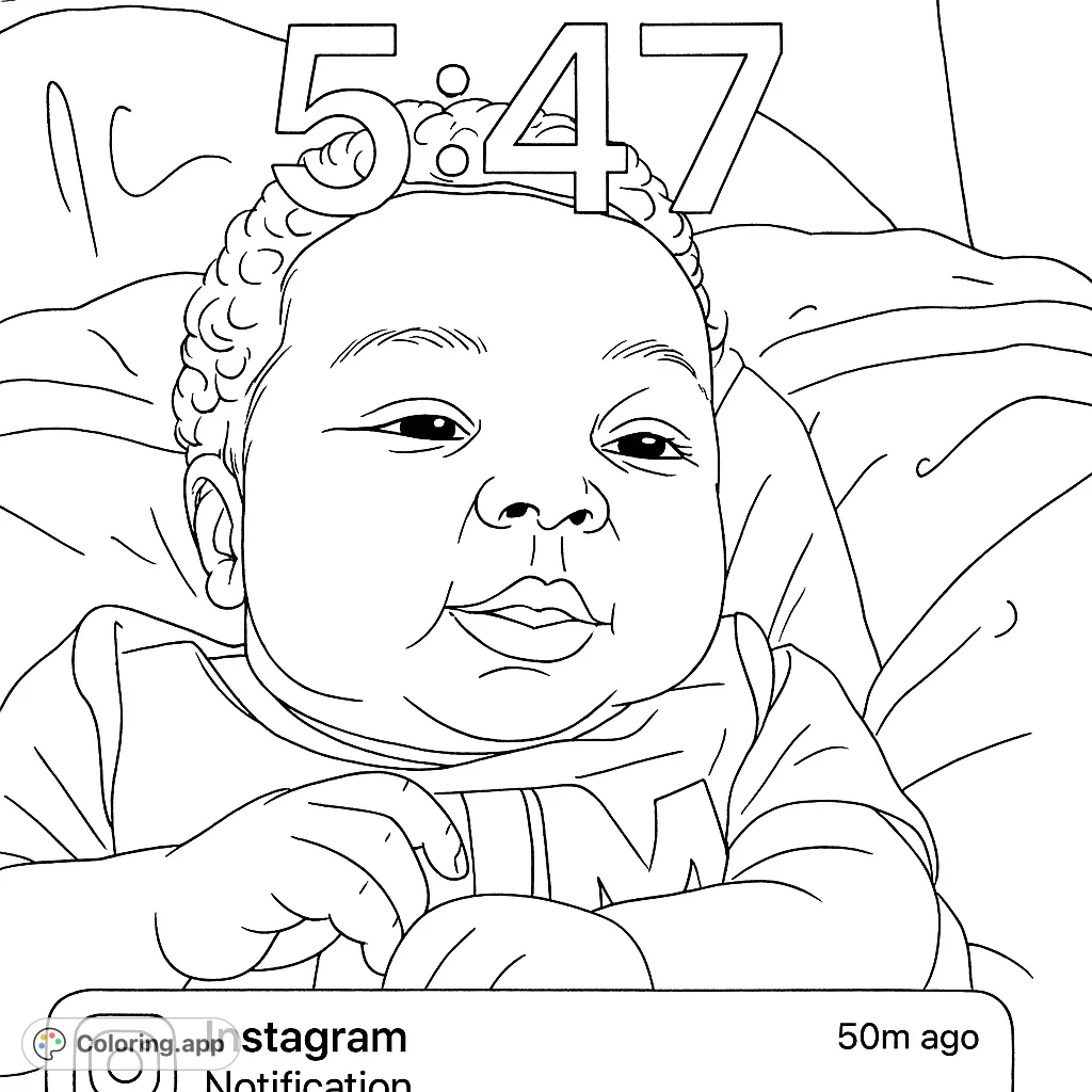 Capture the innocence of childhood with this adorable baby portrait coloring page. Perfect for all ages to enjoy bringing a sweet face to life.