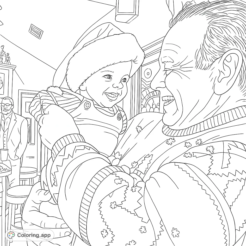 A heartwarming holiday scene featuring a smiling baby in a Santa hat held by a joyful adult in a festive sweater. Perfect for celebrating family moments.