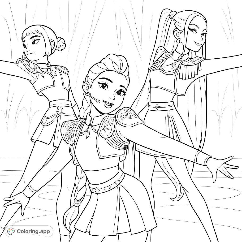 Pop Star Performance Trio - Coloring.app