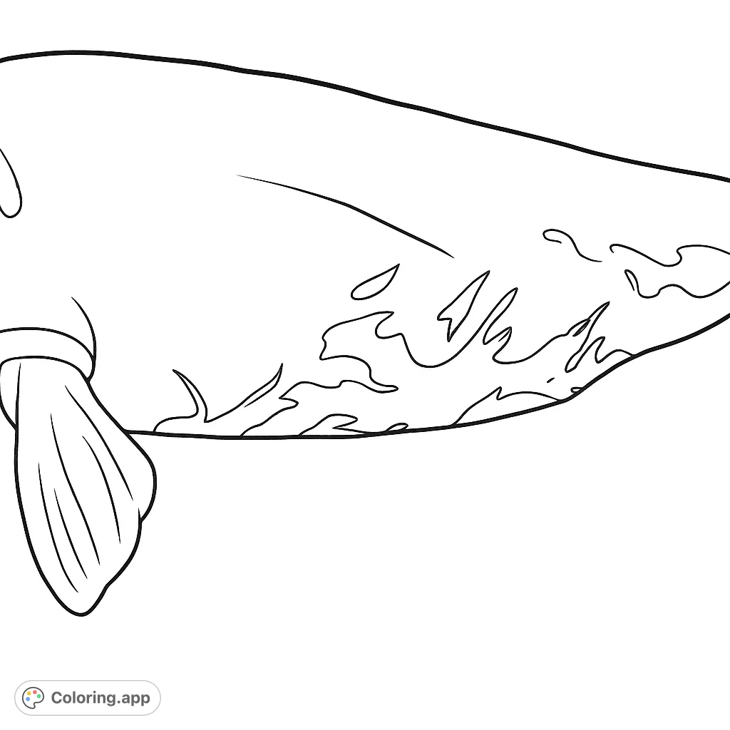 Discover the majestic beauty of a large marine mammal with unique markings, ready for your creative touch. A captivating ocean creature.
