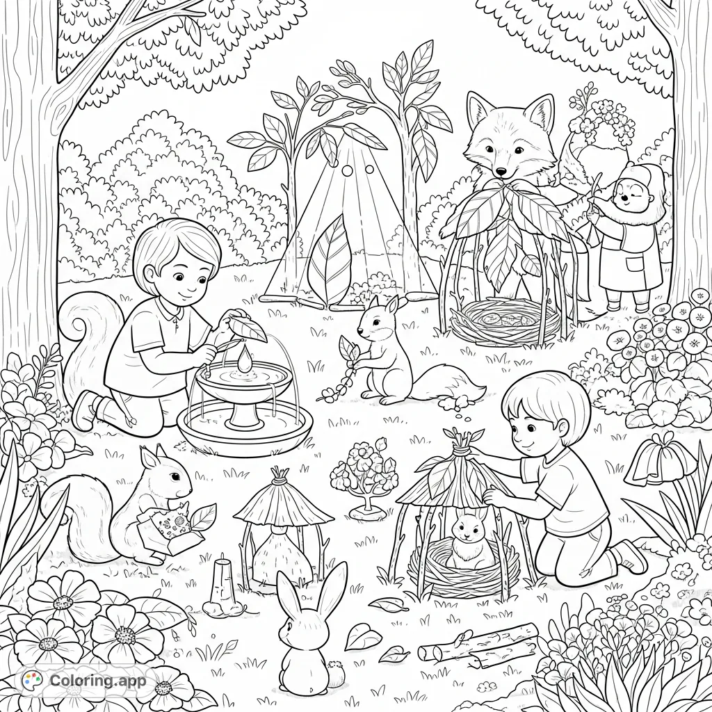 Colaborative Tree Coloring Pages Collaboration Coloring Pages - Coloring.app