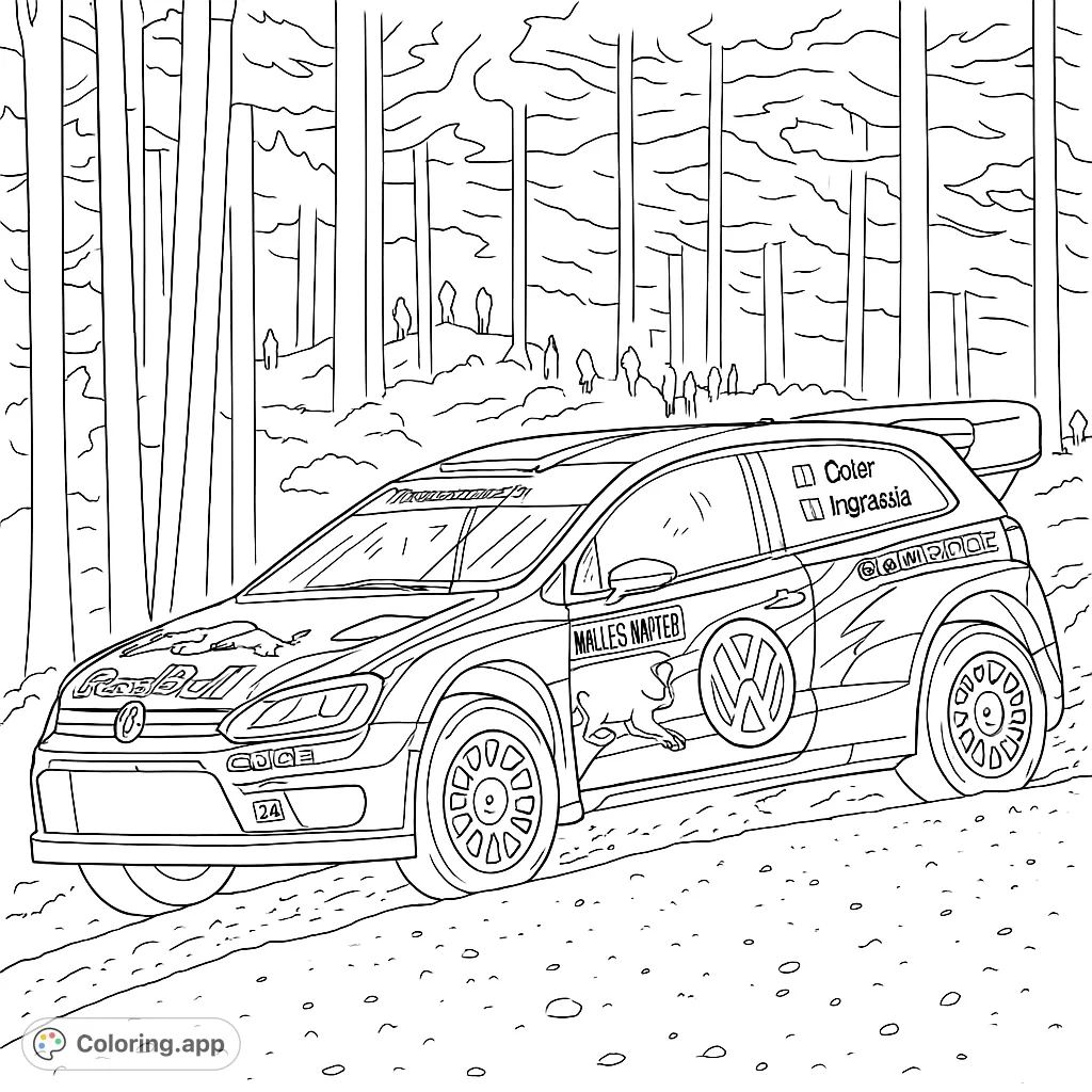 Rally Racing Colouring Dynamic Rally Car Race - Coloring.app
