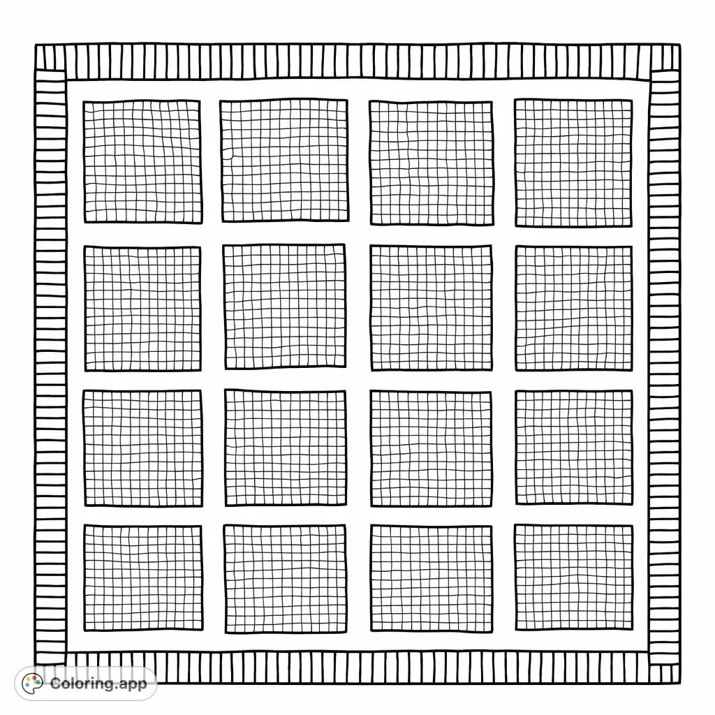 Explore a captivating geometric grid of twelve textured squares, perfect for experimenting with patterns and shades. A visually engaging abstract design.