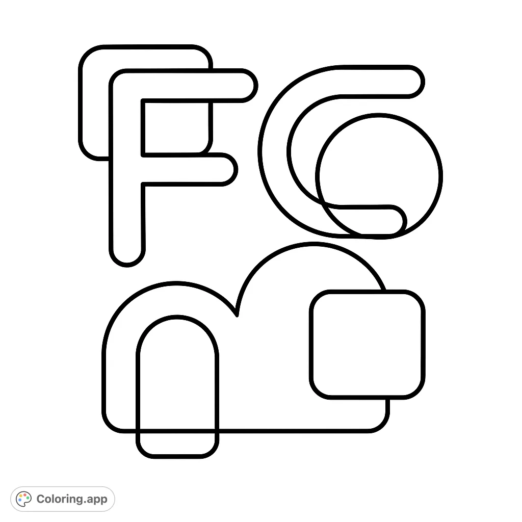 Explore a vibrant abstract design featuring overlapping geometric shapes. A fun and engaging coloring page for all ages.
