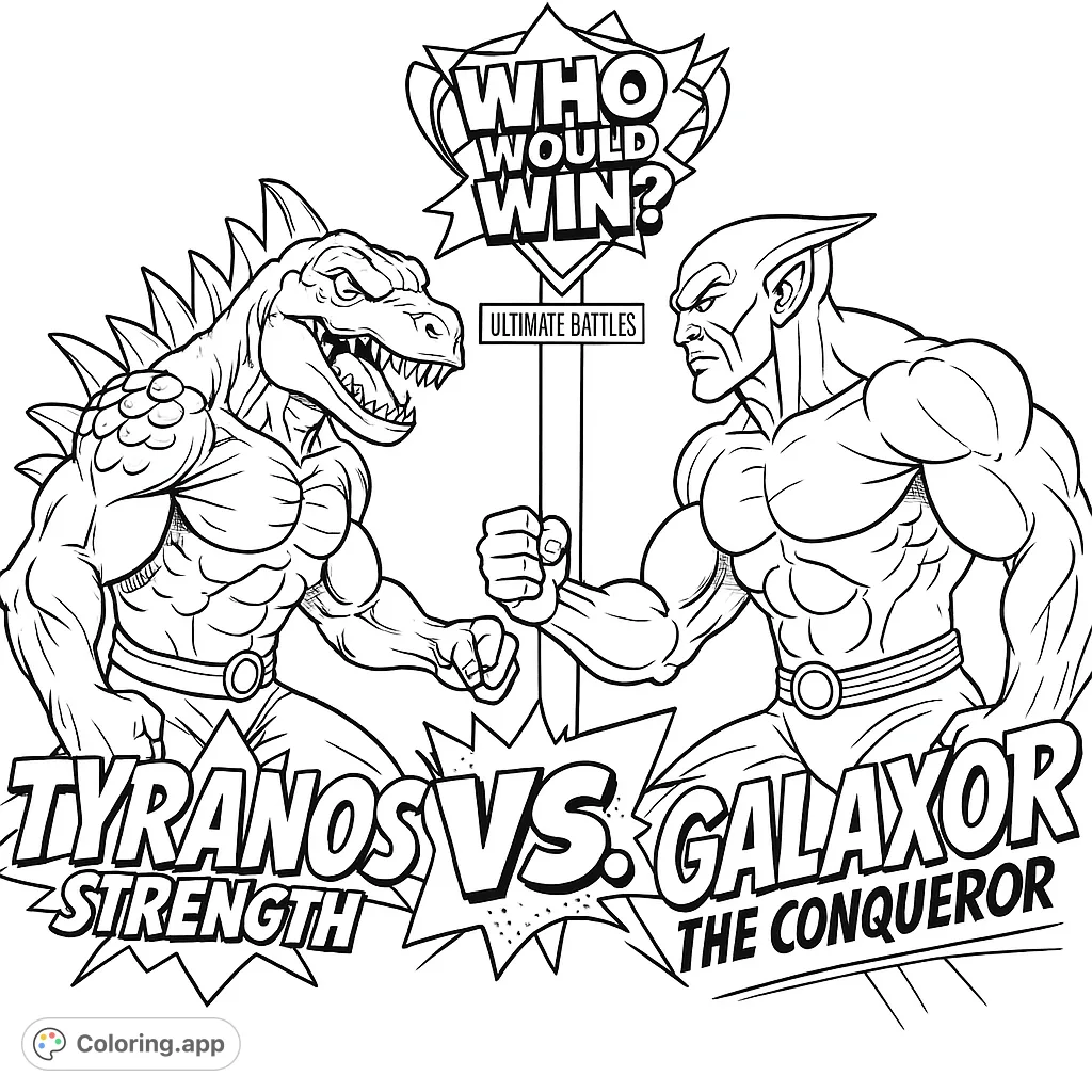 Epic monster battle featuring a powerful dinosaur-like creature against a formidable alien warrior. Who will win this ultimate clash?
