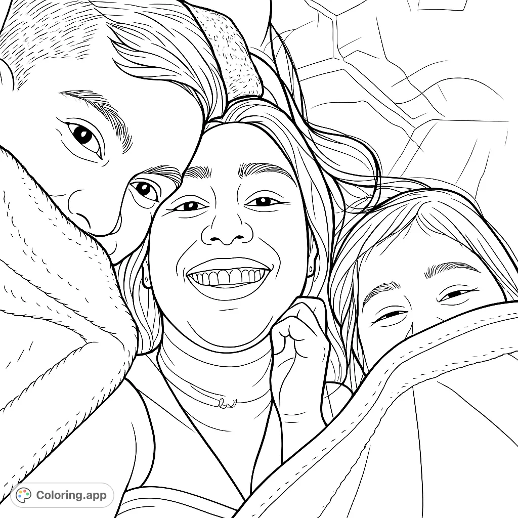 Capture a heartwarming family moment with three smiling faces snuggled under a soft blanket. Perfect for celebrating love and togetherness.
