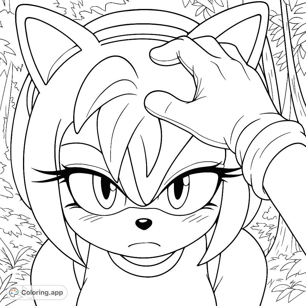 A sweet hedgehog character receives a gentle head pat in a serene forest setting. Perfect for fans of cute characters and calming scenes.
