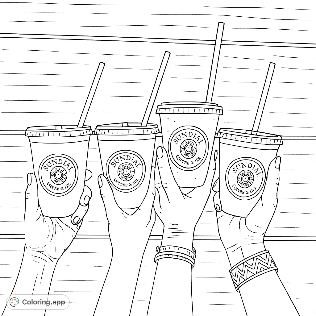 Refreshing Drinks with Friends - Coloring.app