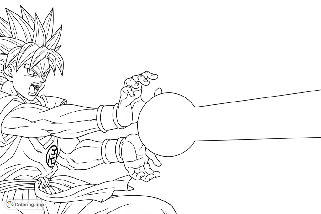 Unleash your creativity with this dynamic anime hero coloring page! Featuring a powerful character mid-attack, perfect for fans of action and adventure.