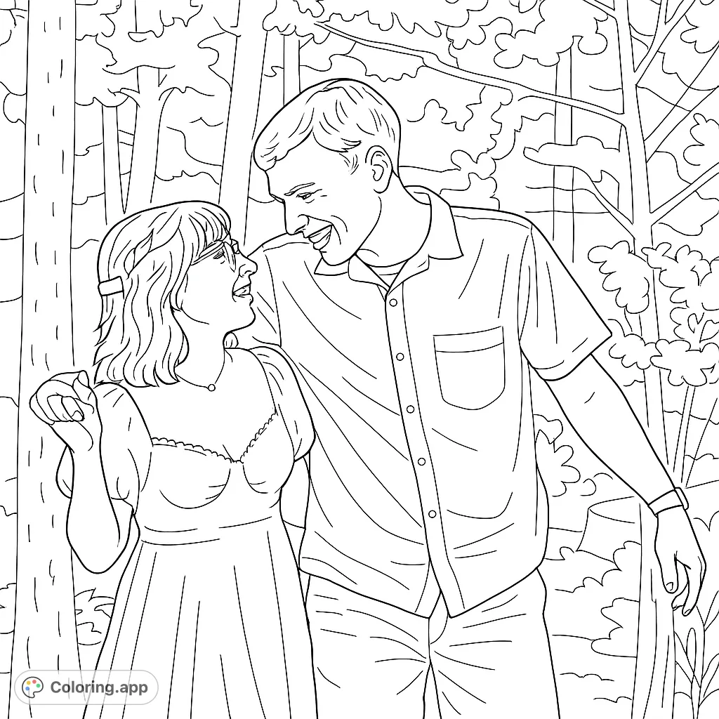Capture a moment of happiness with this romantic couple in a serene forest. Perfect for celebrating love and nature.