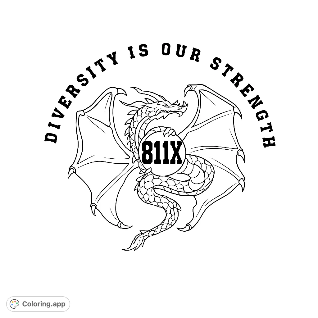 A majestic dragon coils around a sphere, symbolizing strength and unity with an empowering message. Perfect for fantasy enthusiasts.