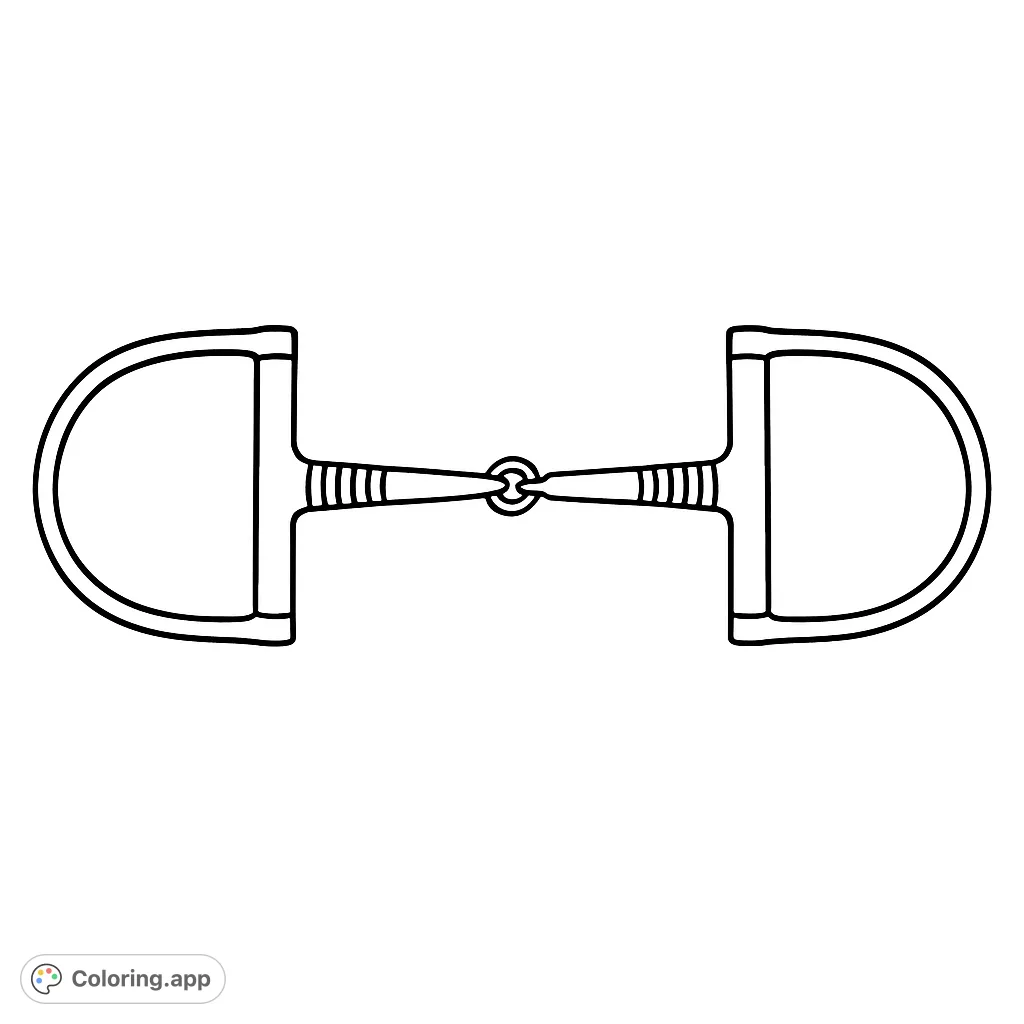 A detailed D-ring snaffle horse bit, perfect for equestrian enthusiasts. Focus on metallic textures and intricate patterns to bring this essential riding equipment to life.