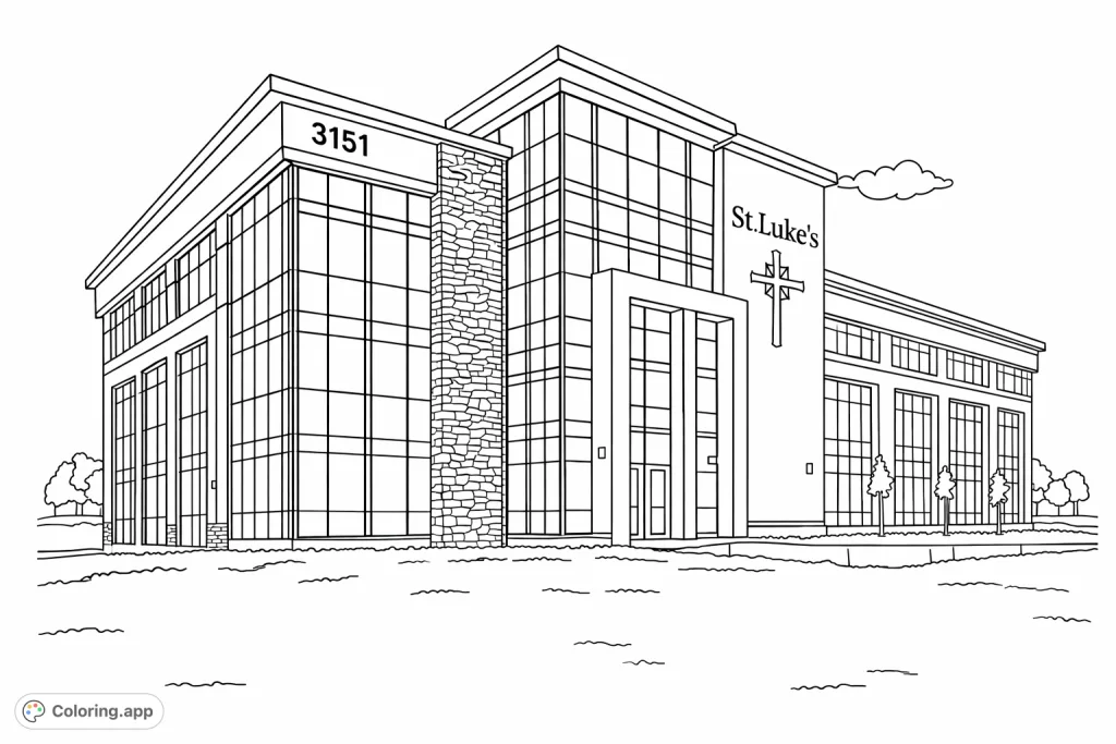 Pags's Building Modern Office Building Facade - Coloring.app