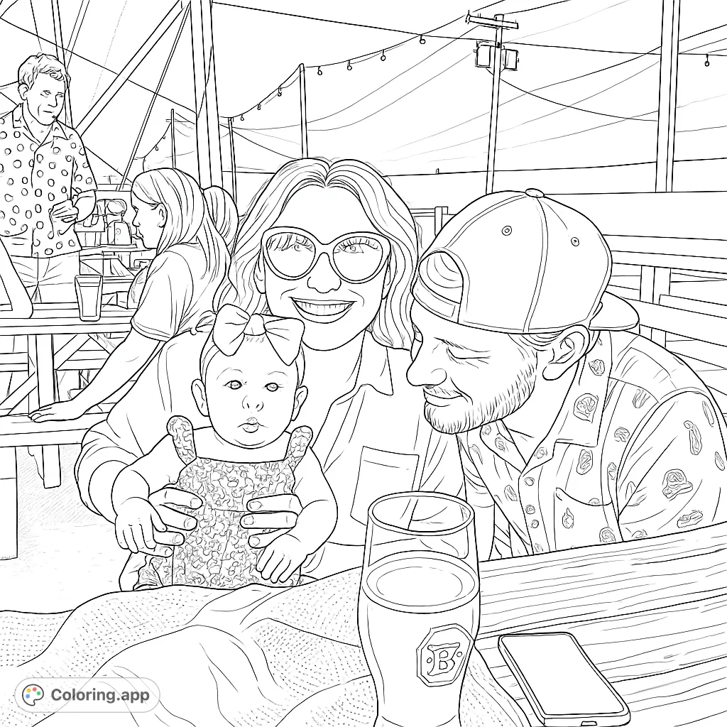 Capture a heartwarming family moment outdoors with parents and their baby. A delightful scene perfect for all ages.