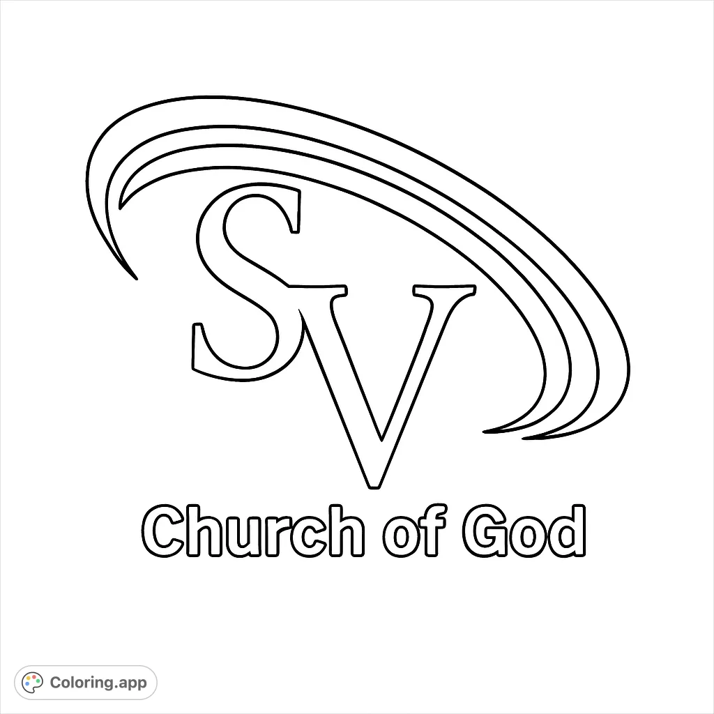 A clean, modern logo featuring stylized 'SV' initials, encircled by dynamic arcs, with 'Church of God' text below. Perfect for personalizing.