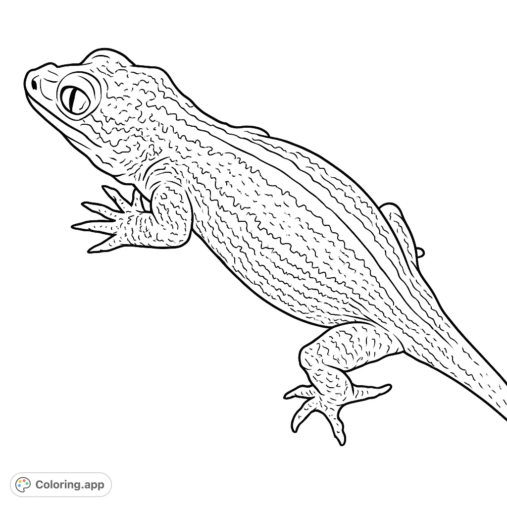 Gecko Colorong Pages Detailed Gecko Portrait - Coloring.app