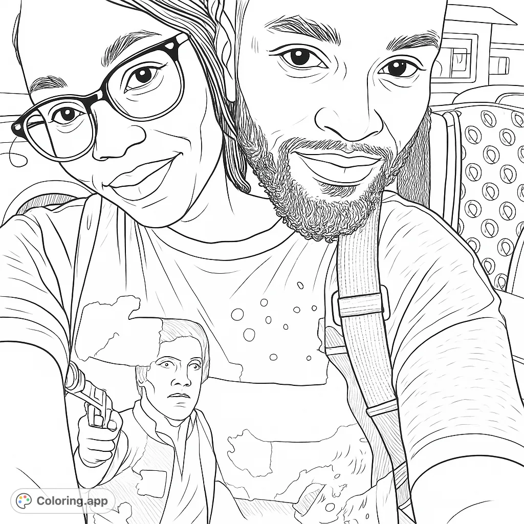 A heartwarming close-up portrait of two individuals, perfect for personalizing with your favorite shades. Capture their connection and unique style in this engaging scene.