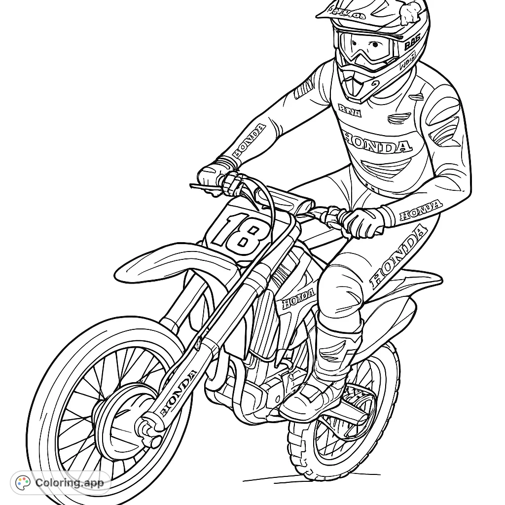 Coloring Dirt Bike Pages Coloring Dirt Bike Pages