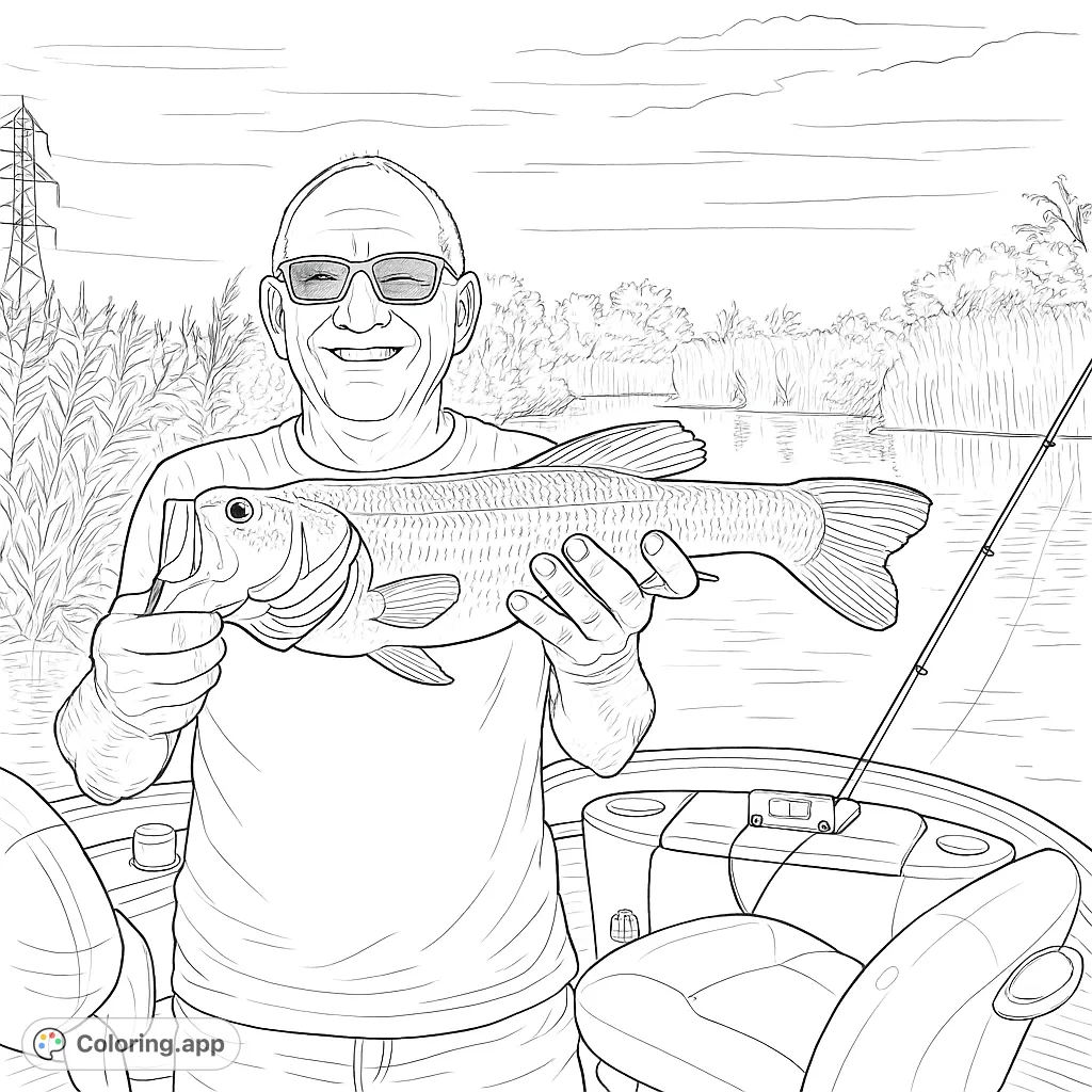 Catch Coloring Proud Fisherman's Catch - Coloring.app