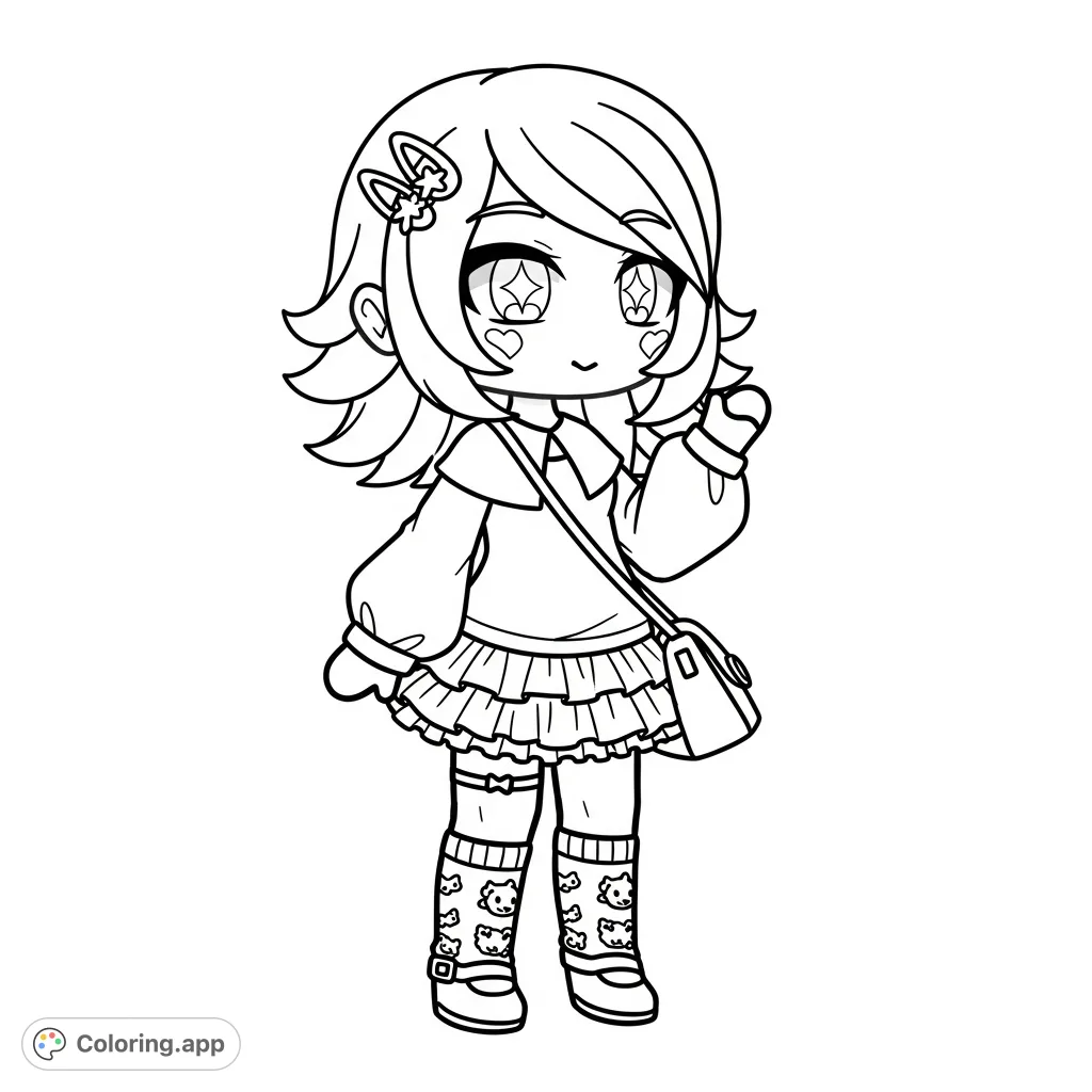 Unleash your creativity with this Gacha Life character base drawing. Customize hair, outfits, and accessories for endless fun. Perfect for fans of the game!