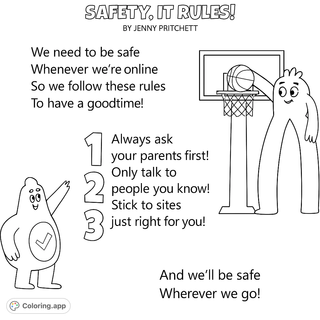 online safety coloring pages - coloring.app