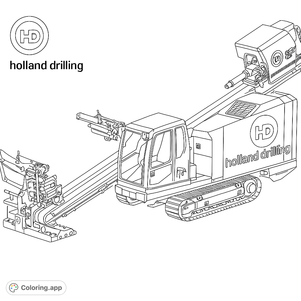 Explore a detailed industrial drilling rig, featuring a tracked base, operator cabin, and complex drilling arm. Perfect for machinery enthusiasts.