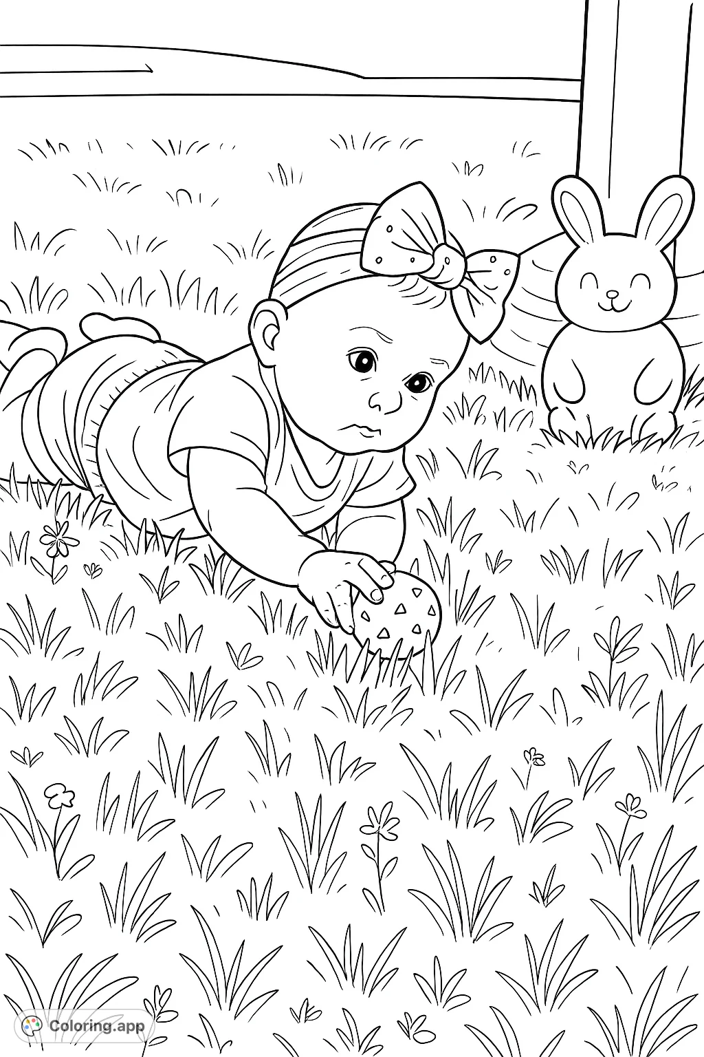 First Born Hunted Colouring Baby's First Egg Hunt - Coloring.app