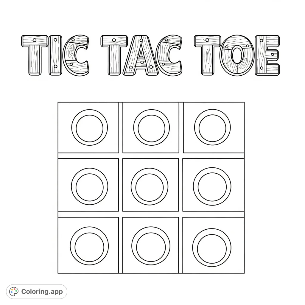 Tic Tac Toe Coloring Pages - Coloring.app