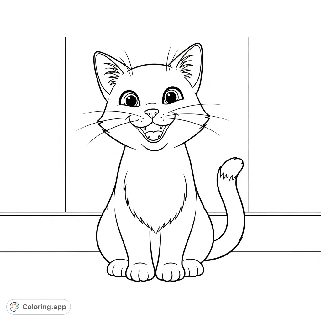 Happy Smiling Cat Coloring.app