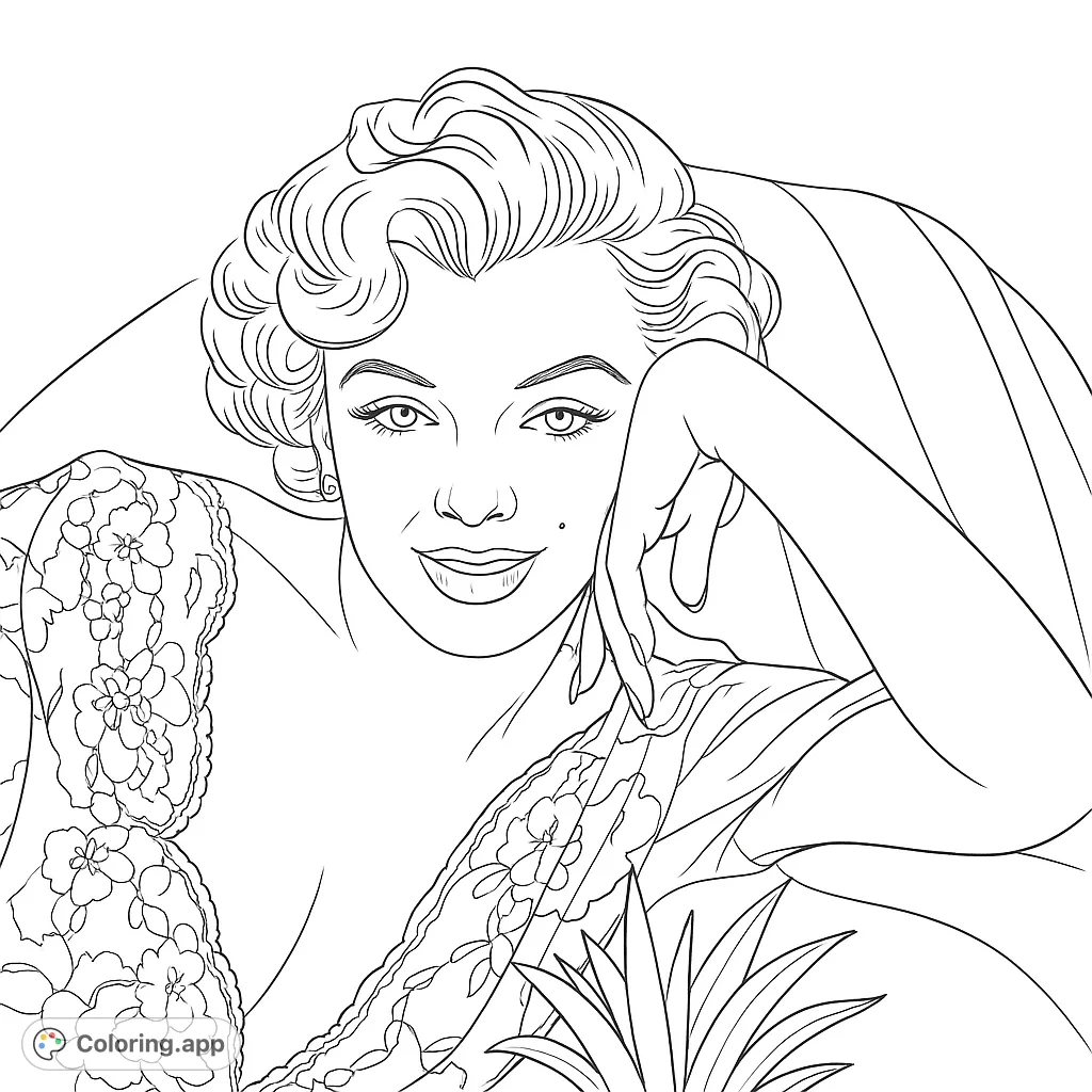 Capture the timeless allure of a classic Hollywood starlet with this elegant portrait. Intricate lace details and a serene pose await your creative touch.