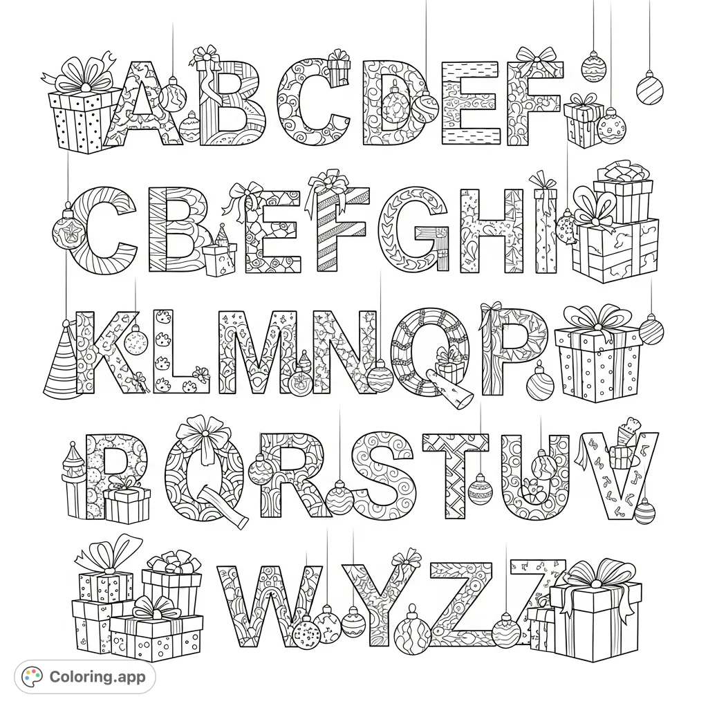 Abc Colo Crosshatched Koala's alphabet Coloring Pages - Coloring.app