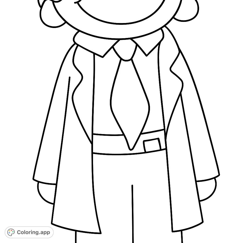 A cheerful cartoon scientist character in a lab coat, perfect for young aspiring scientists to color and imagine new discoveries.