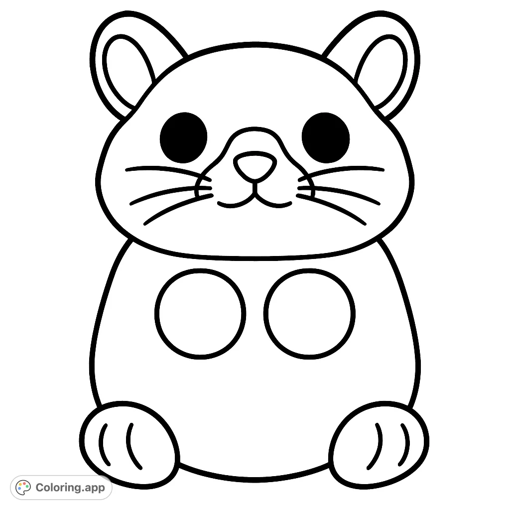 A charming hamster-like creature with distinctive glowing circular patterns on its body, perfect for a fun and imaginative coloring experience.