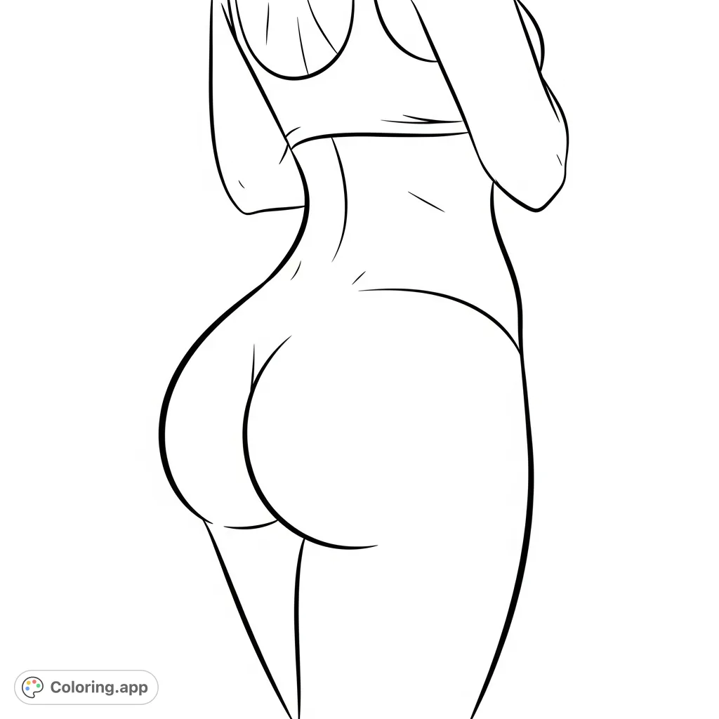 Explore the detailed contours of a curvaceous female figure, emphasizing a prominent, rounded posterior and anatomical forms. A captivating study in human shape.