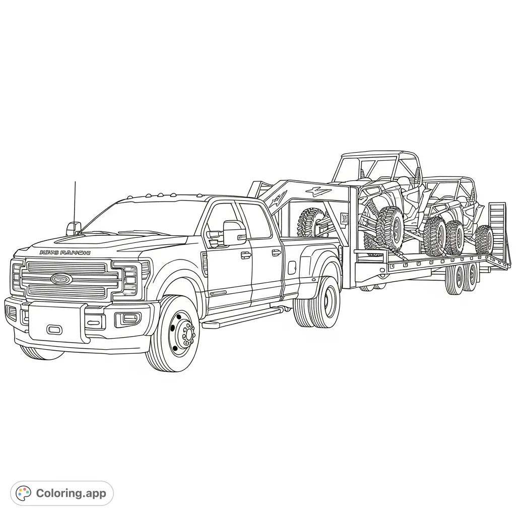 F250 King Ranch Dually Haul - Coloring.app