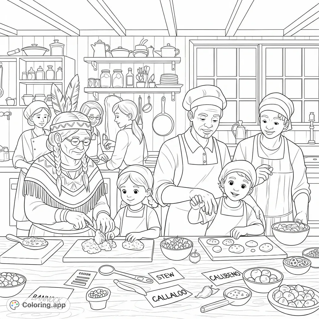 Intergenerational Cooking Class - Coloring.app