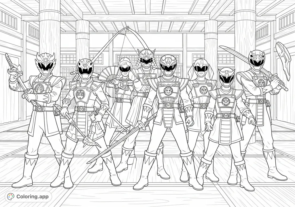 Samurai Power Ranger Drawing Power Rangers Coloring Pages - Coloring.app