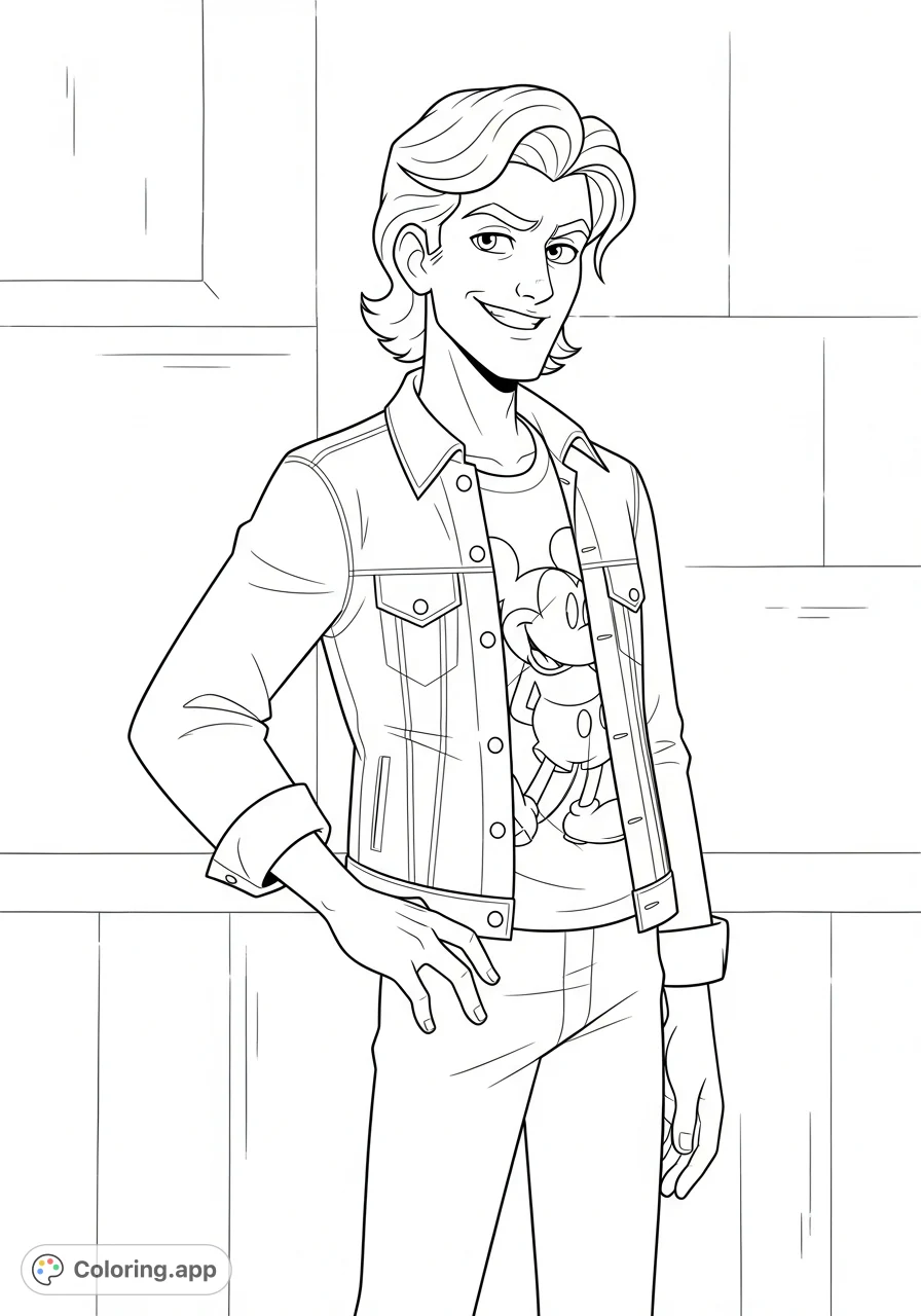 Depicts Two-bit Mathews, the wisecracking greaser from The Outsiders, with his signature smirk and a nod to his beloved Mickey Mouse. A classic character portrait.