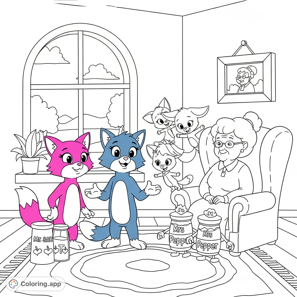 Join Blue, Magenta, and the whole family in a heartwarming Blue's Clues coloring page. A fun, free printable for creative adventures!
