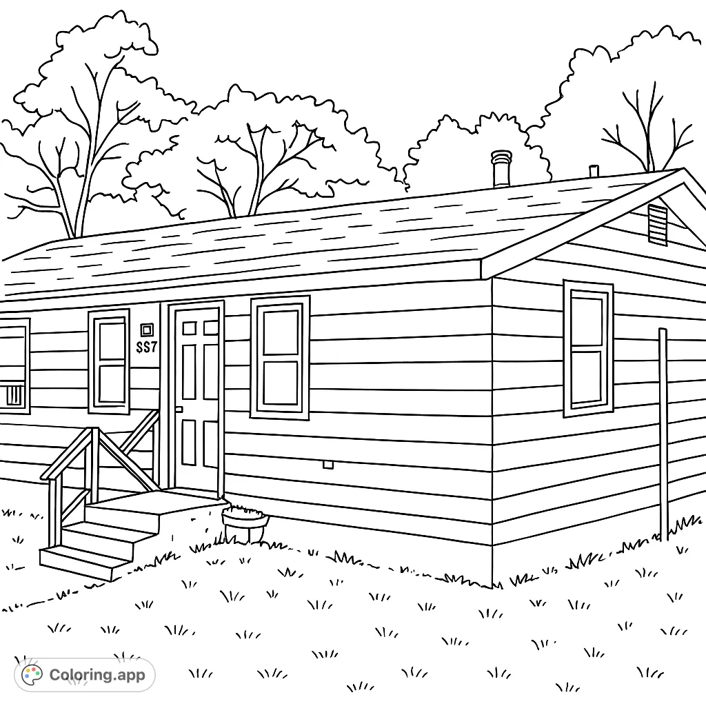 Rustic House Coloring Pages Rustic Countryside House - Coloring.app