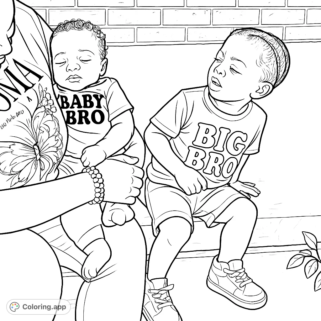 A heartwarming family portrait of an adult holding a baby and a toddler, showcasing the special bond between brothers. Perfect for capturing tender moments.