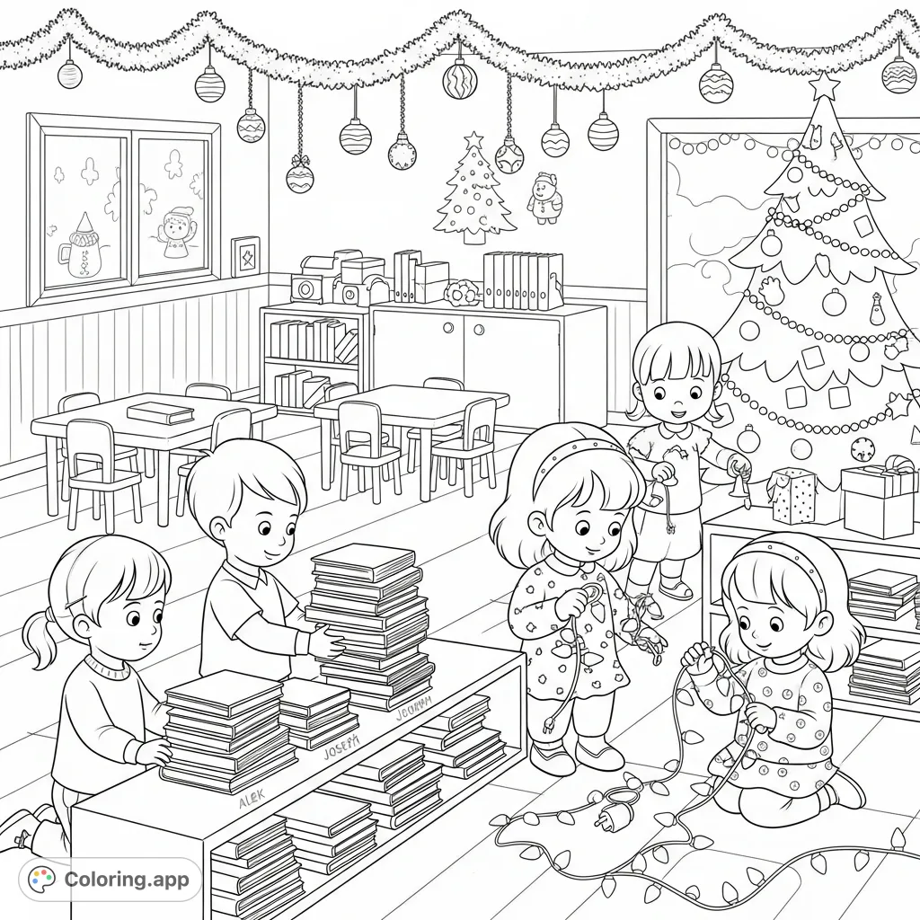 Christmas Classroom Festivities - Coloring.app