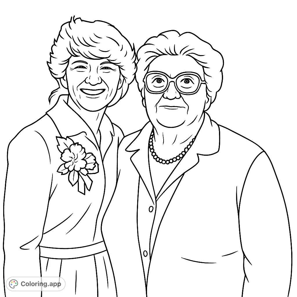 Capture a heartfelt family moment with this two-women portrait. Perfect for exploring expressions and celebrating connections through art.