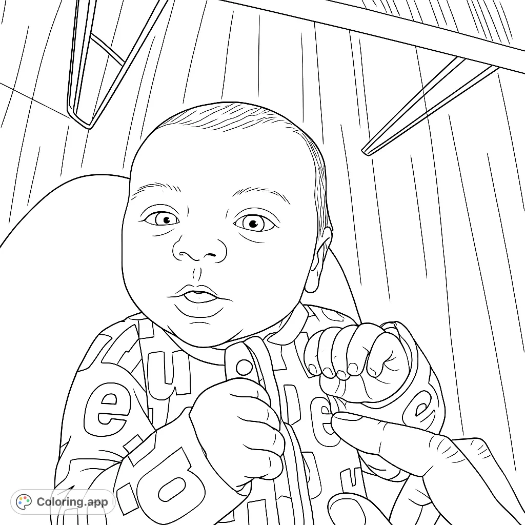 Capture the tender innocence of a newborn with this sweet baby coloring page. Featuring a detailed portrait of a tiny infant, perfect for celebrating new life and cherished moments.