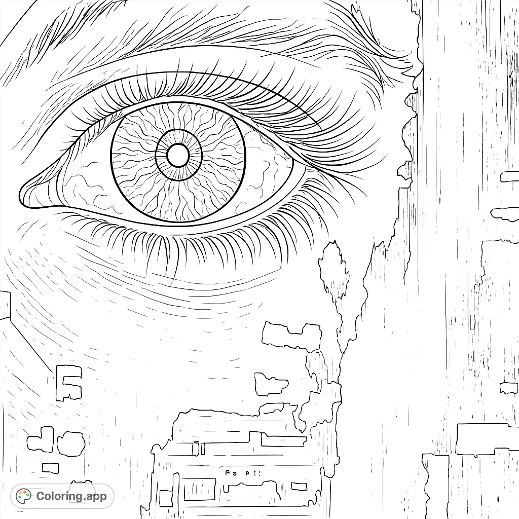 Abstract Colouring App Mystic Eye and Abstract Texture - Coloring.app