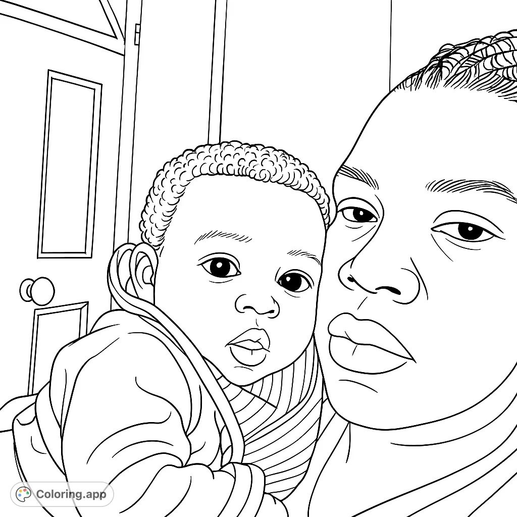 A heartwarming scene of an adult gently holding a baby, capturing a moment of closeness and affection. Perfect for expressing love and family bonds through art.