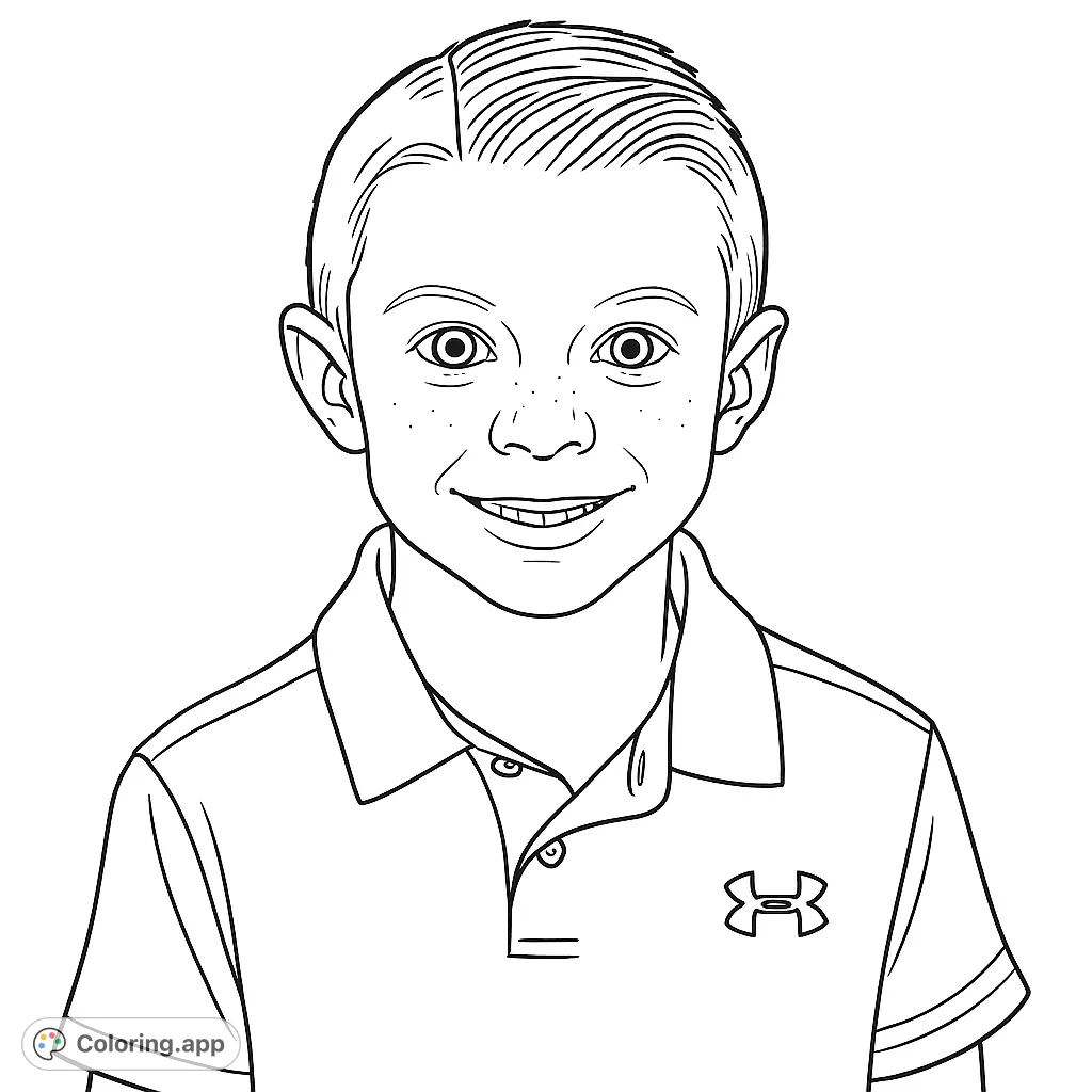A heartwarming portrait of a smiling young boy, perfect for personalization. This free printable coloring page offers a simple yet engaging design for all ages.