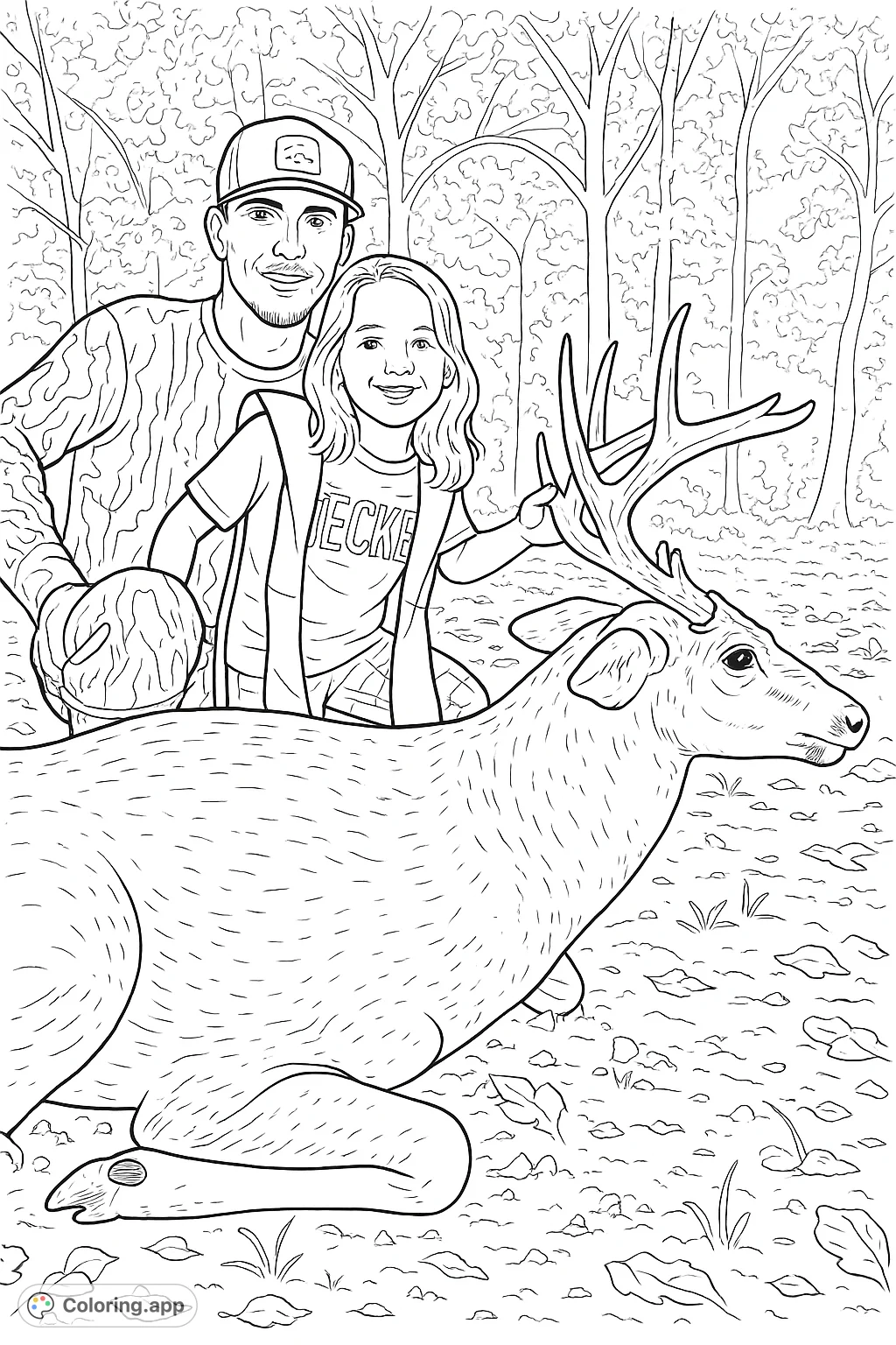 First Born Hunted Colouring Proud Hunters in Woods - Coloring.app