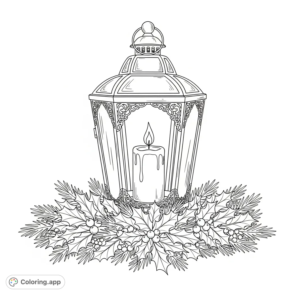 Vintage Christmas Lantern Glow - Coloring.app