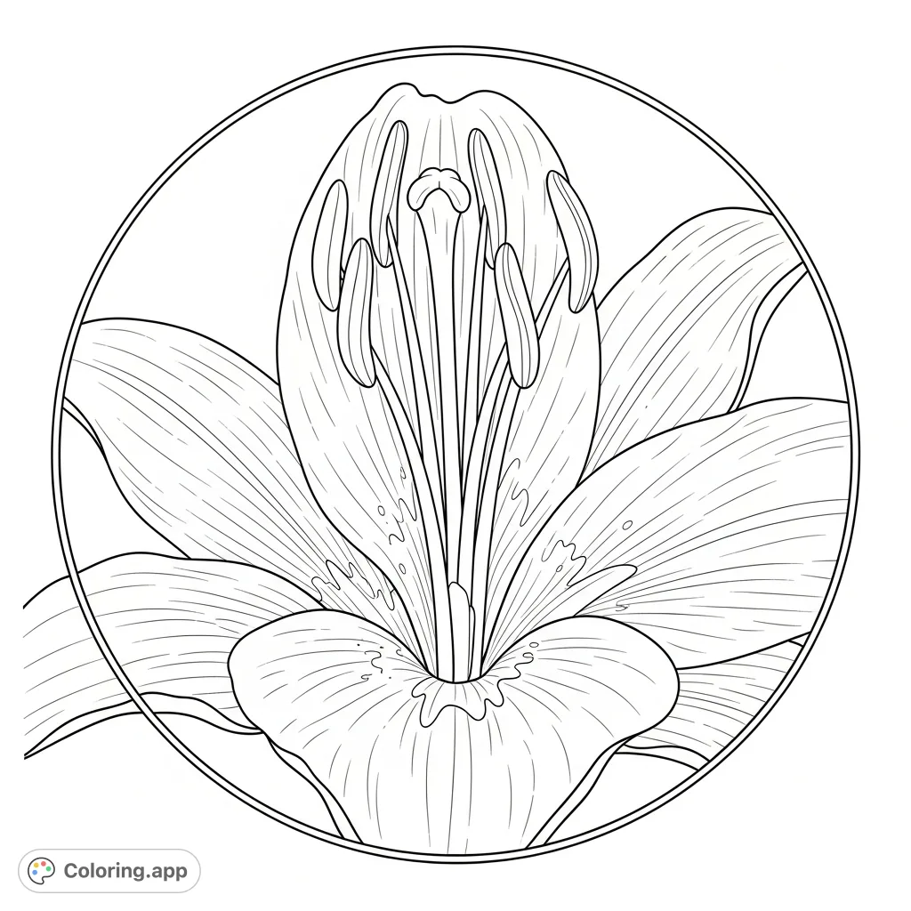 Explore the intricate beauty of a lily flower's magnified heart, featuring prominent stamens, pollen-laden anthers, and delicately textured petals.